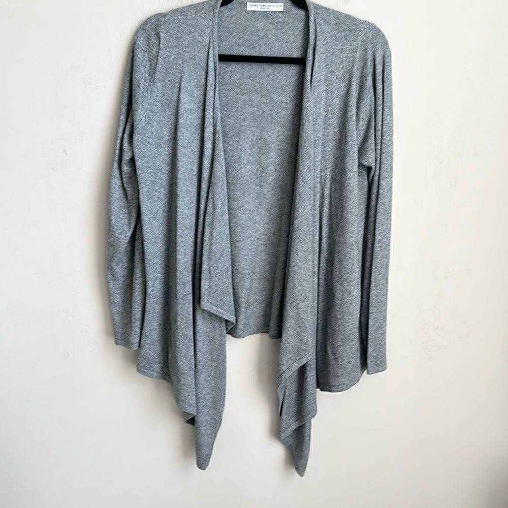 Johnstons of Elgin Waterfall Cashmere & Silk Cardigan Sweater S